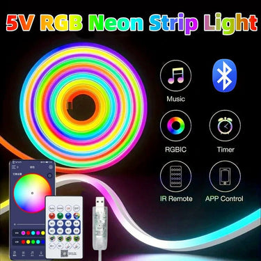 RGBIC Neon LED Strip Lights - Smart & Waterproof - InspiredGrabs.com